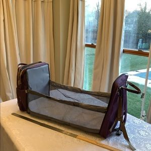 Diaper Bag Backpack portable baby changing bassinet Travel Mommy PURPLE